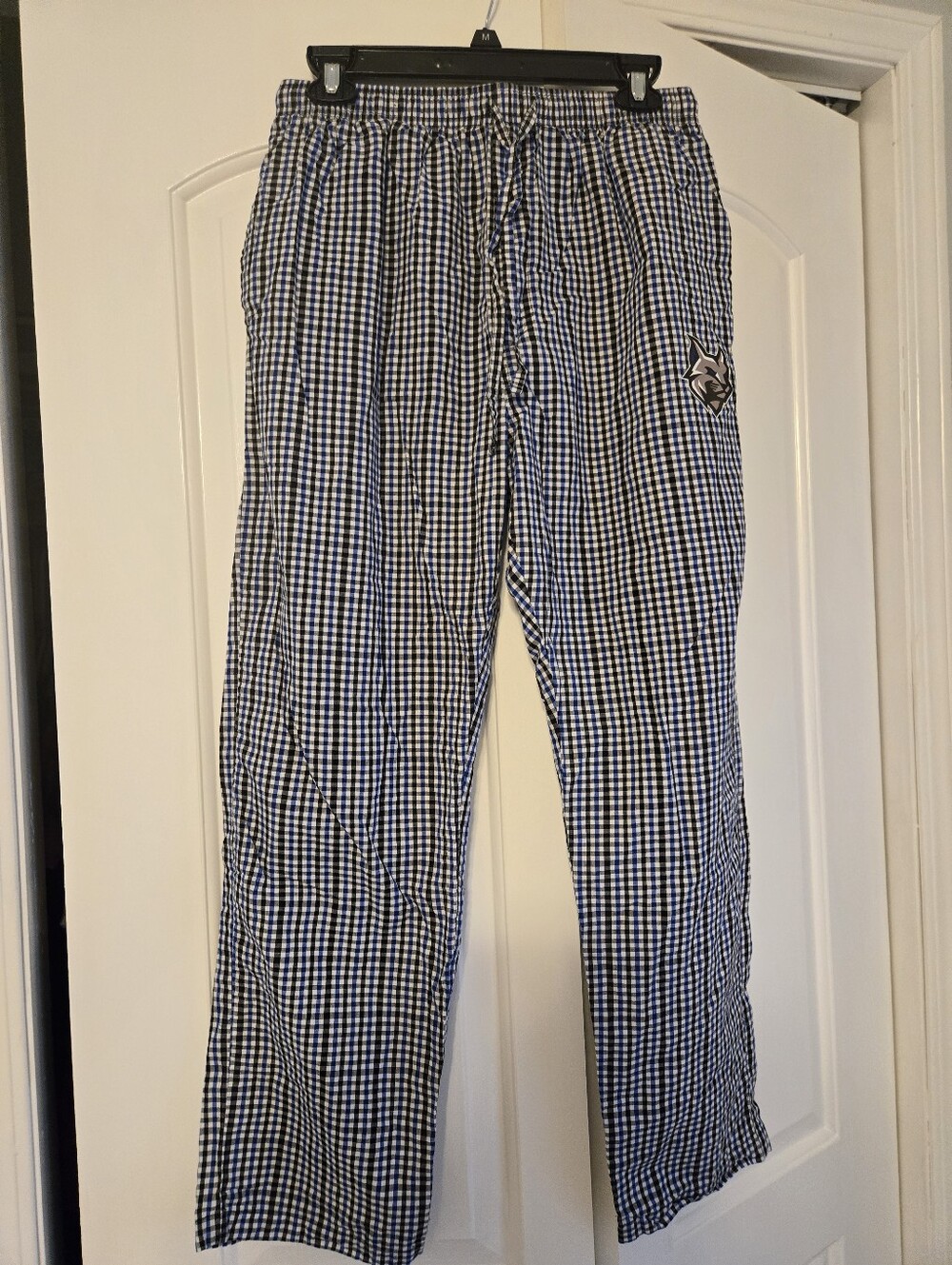Men's Navy Blue Check Lounge Pants